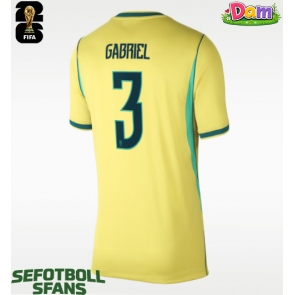 Brasilien Gabriel Magalhaes #3 Hemmatröja Kvinnor VM 2026 Kortärmad